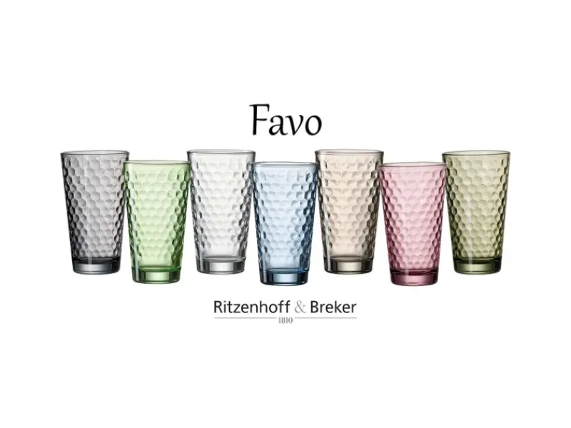 Hot Ritzenhoff & Breker Favo Longdrinkgläser 400 ml 12er Set Oliv