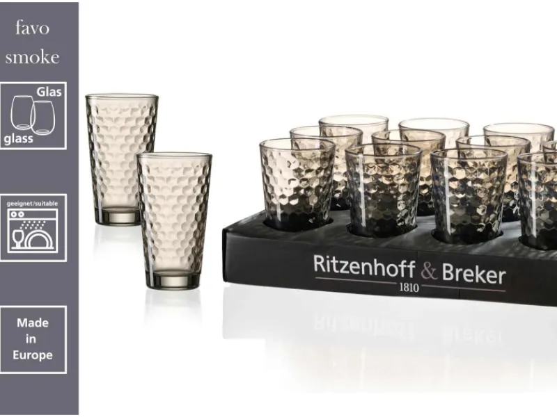 Online Ritzenhoff & Breker Favo Longdrinkgläser 400 ml 6er Set Braun