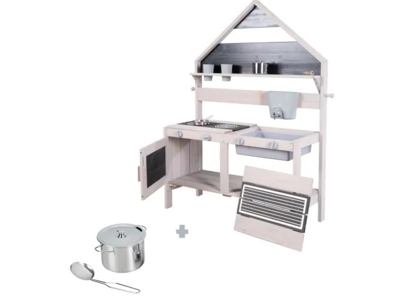 Clearance roba Outdoor Matschküche in Hausoptik aus FSC-zertifiziertem Holz
