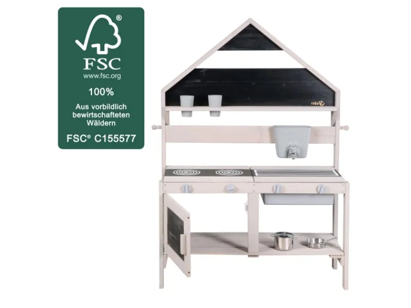 Clearance roba Outdoor Matschküche in Hausoptik aus FSC-zertifiziertem Holz