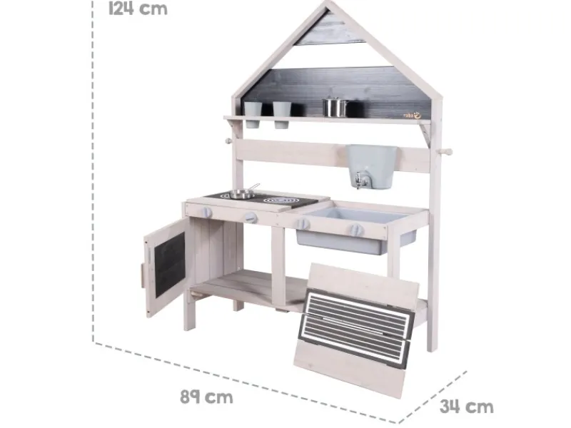Clearance roba Outdoor Matschküche in Hausoptik aus FSC-zertifiziertem Holz