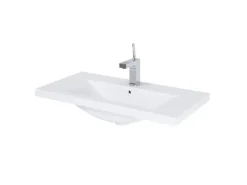 Roca Einhebelmischer<Standard-Waschbecken Cheese 80 cm Eckig Weißglanz
