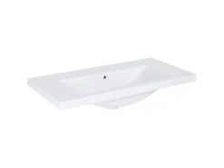 Roca Einhebelmischer<Standard-Waschbecken Cheese 80 cm Eckig Weißglanz