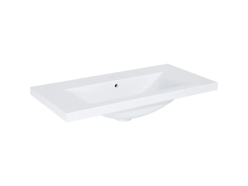 Roca Einhebelmischer<Standard-Waschbecken Cheese 80 cm Eckig Weißglanz