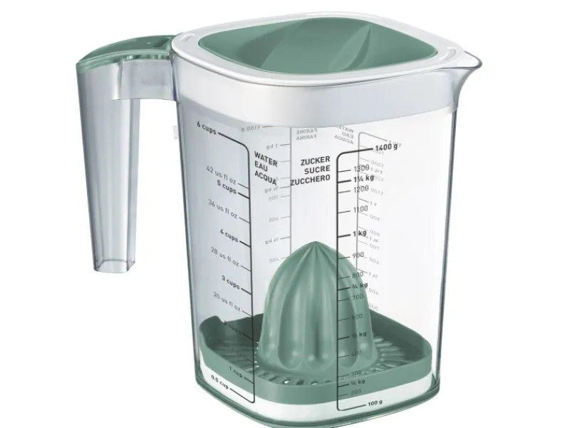 Best Rotho Back-Messbecher Loft 1,5 l Transparent Mistletoe Green