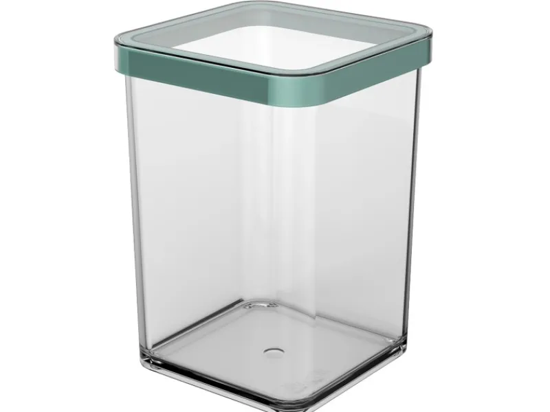 Discount Rotho Dose Loft Premium Quadratisch 1 l Transparent Mistletoe Green