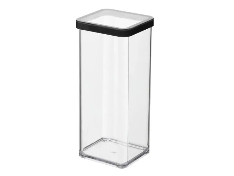 Discount Rotho Dose Loft Premium Quadratisch 1,5 l Transparent-Schwarz