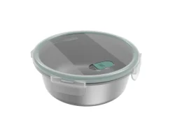 Outlet Rotho Frischhaltedose Nala Edelstahl Rund 1,4 l Mistletoe Green