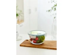 Clearance Rotho Kühlschrankdose Nala mit Kunststoffdeckel Glas Rund 2 l Mistletoe Green