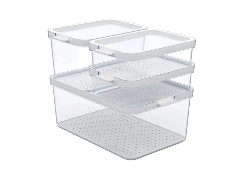Rotho Kühlschrankorganizer-Set Cauma Transparent 4-teilig< Küchen-Ordnungssysteme
