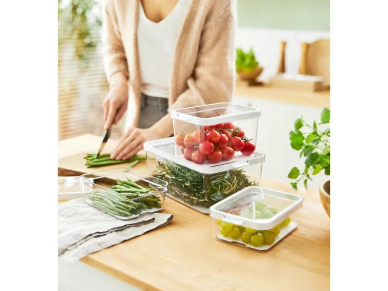 Rotho Kühlschrankorganizer-Set Cauma Transparent 4-teilig< Küchen-Ordnungssysteme