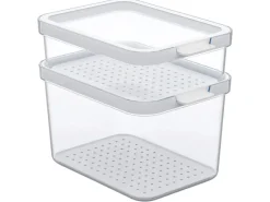 Clearance Rotho Kühlschrankorganizer-Set Cauma Transparent 2-teilig