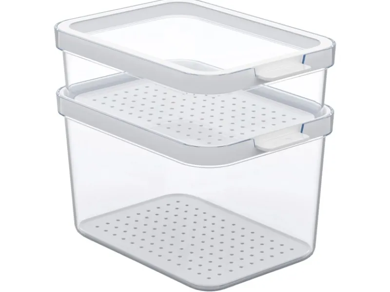Clearance Rotho Kühlschrankorganizer-Set Cauma Transparent 2-teilig