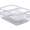 Rotho Kühlschrankorganizer-Set Cauma 2 x 1,2 l/2,6 l Transparent 3-teilig< Küchen-Ordnungssysteme