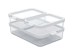 Rotho Kühlschrankorganizer-Set Cauma 2 x 1,2 l/2,6 l Transparent 3-teilig< Küchen-Ordnungssysteme