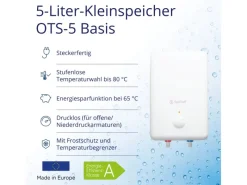 Saniself Warmwasserspeicher<Kleinspeicher OTS-5 Basis Obertisch 5 l
