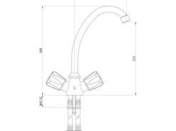 Sanitop-Wingenroth Zweigriffmischer Küchenarmatur Standard Plus Chrom< Zweigriffarmatur