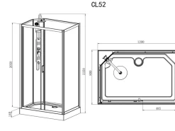 Sanotechnik Einhebelmischer<Komplettdusche Epic Schwarz 225 cm x 120 cm x 80 cm