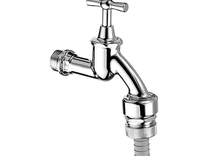 New Schell Auslaufventil mit Knebelgriff mit RFV und RB 12,5 mm (1/2") Chrom