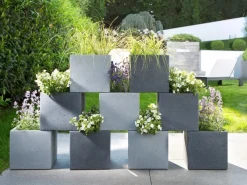 Scheurich Pflanzgefäß C-Cube 240 38 cm x 38 cm Stony Grey< Töpfe