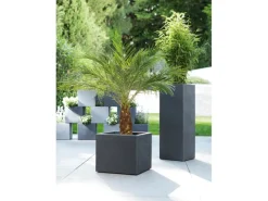Online Scheurich Pflanzgefäß C-Cube High Ø 26 cm Stony Grey Grau