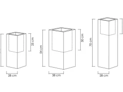 Online Scheurich Pflanzgefäß C-Cube High Ø 26 cm Stony Grey Grau