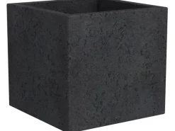 New Scheurich Pflanzgefäß C-Cube 240 28,5 cm x 28,5 cm Stony Black Schwarz