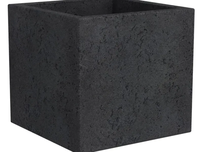 New Scheurich Pflanzgefäß C-Cube 240 28,5 cm x 28,5 cm Stony Black Schwarz