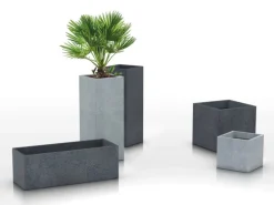 New Scheurich Pflanzgefäß C-Cube 240 28,5 cm x 28,5 cm Stony Black Schwarz