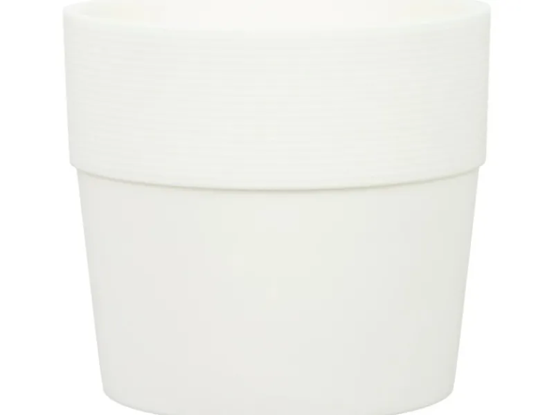 Scheurich Töpfe<Pflanzgefäß Groove Ø 38 cm Bianco hochwertiger Kunststoff