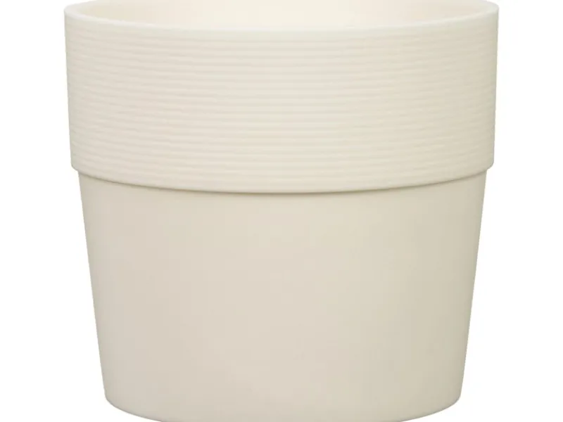 Scheurich Pflanzgefäß Groove Ø 24,5 cm Avorio hochwertiger Kunststoff< Töpfe