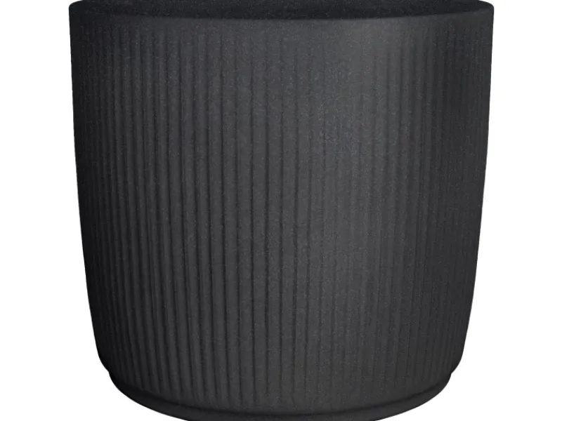 Outlet Scheurich Pflanzgefäß Linetto Ø 38,6 cm Stony Black