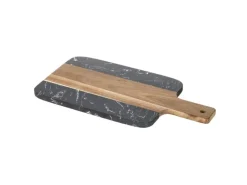 Schöner Wohnen Schneidbrett Atami Marmor und Akazienholz Schwarz-Braun< Schneidebretter