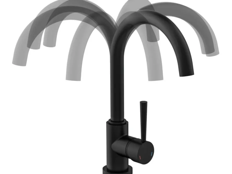 Schütte Design-Spültischarmatur Cornwall Schwarz-Matt< Einhebelmischer