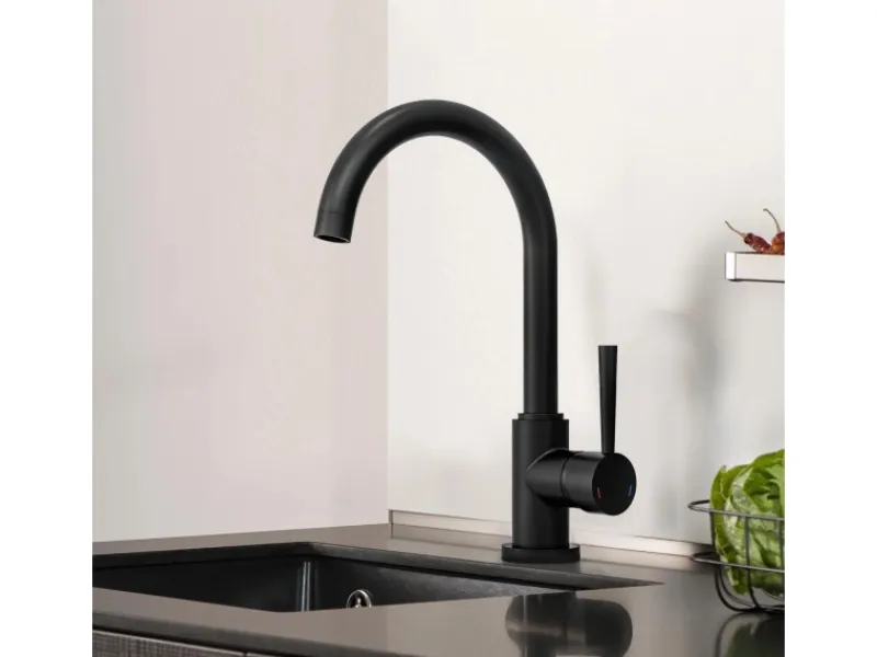 Schütte Design-Spültischarmatur Cornwall Schwarz-Matt< Einhebelmischer