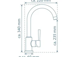 Schütte Einhebelmischer<Design-Spültischarmatur Cornwall Niederdruck Edelstahl-Optik