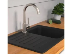Schütte Einhebelmischer<Design-Spültischarmatur Cornwall Niederdruck Edelstahl-Optik
