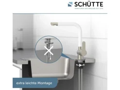 Best Schütte Küchenarmatur Rio Edelstahloptik-Weiß Edelstahl-Optik