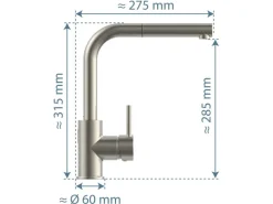 Hot Schütte Sensor-Spültischarmatur Vital mit Herausziehbarem Auslauf Edelstahl