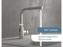 Hot Schütte Sensor-Spültischarmatur Vital mit Herausziehbarem Auslauf Edelstahl