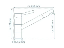 Hot Schütte Spültischarmatur Cornwall optik Edelstahl