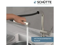 Schütte Einhebelmischer<Spültischarmatur mit Herausziehbarem Auslauf London Edelstahloptik