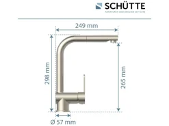 Schütte Einhebelmischer<Spültischarmatur mit Herausziehbarem Auslauf London Edelstahloptik