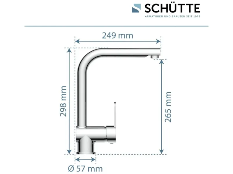 Schütte Spültischarmatur mit Herausziehbarem Auslauf London Chrom< Einhebelmischer
