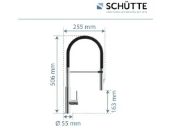 New Schütte Spültischarmatur mit Soft-Touch Schlauch Stilo Chrom-Schwarz