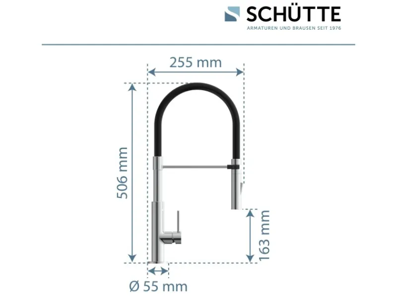 New Schütte Spültischarmatur mit Soft-Touch Schlauch Stilo Chrom-Schwarz