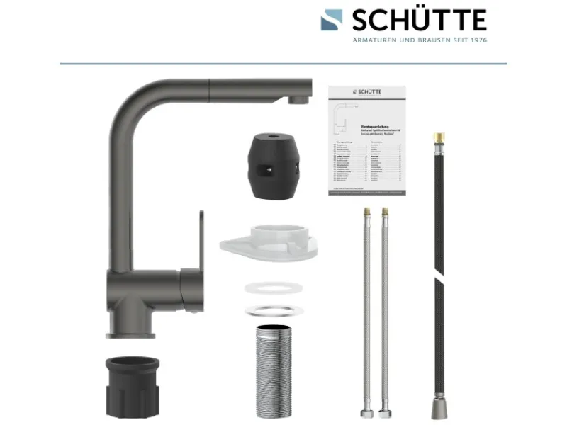 Schütte Einhebelmischer<Spültischarmatur mit Herausziehbarem Auslauf London Graphit Matt