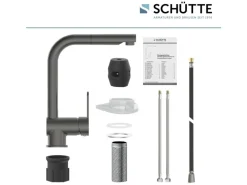 Schütte Einhebelmischer<Spültischarmatur mit Herausziehbarem Auslauf London Graphit Matt