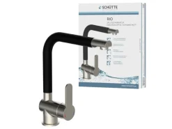 Schütte Spültischarmatur Rio Edelstahloptik Schwarz Matt< Einhebelmischer