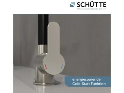 Schütte Spültischarmatur Rio Edelstahloptik Schwarz Matt< Einhebelmischer